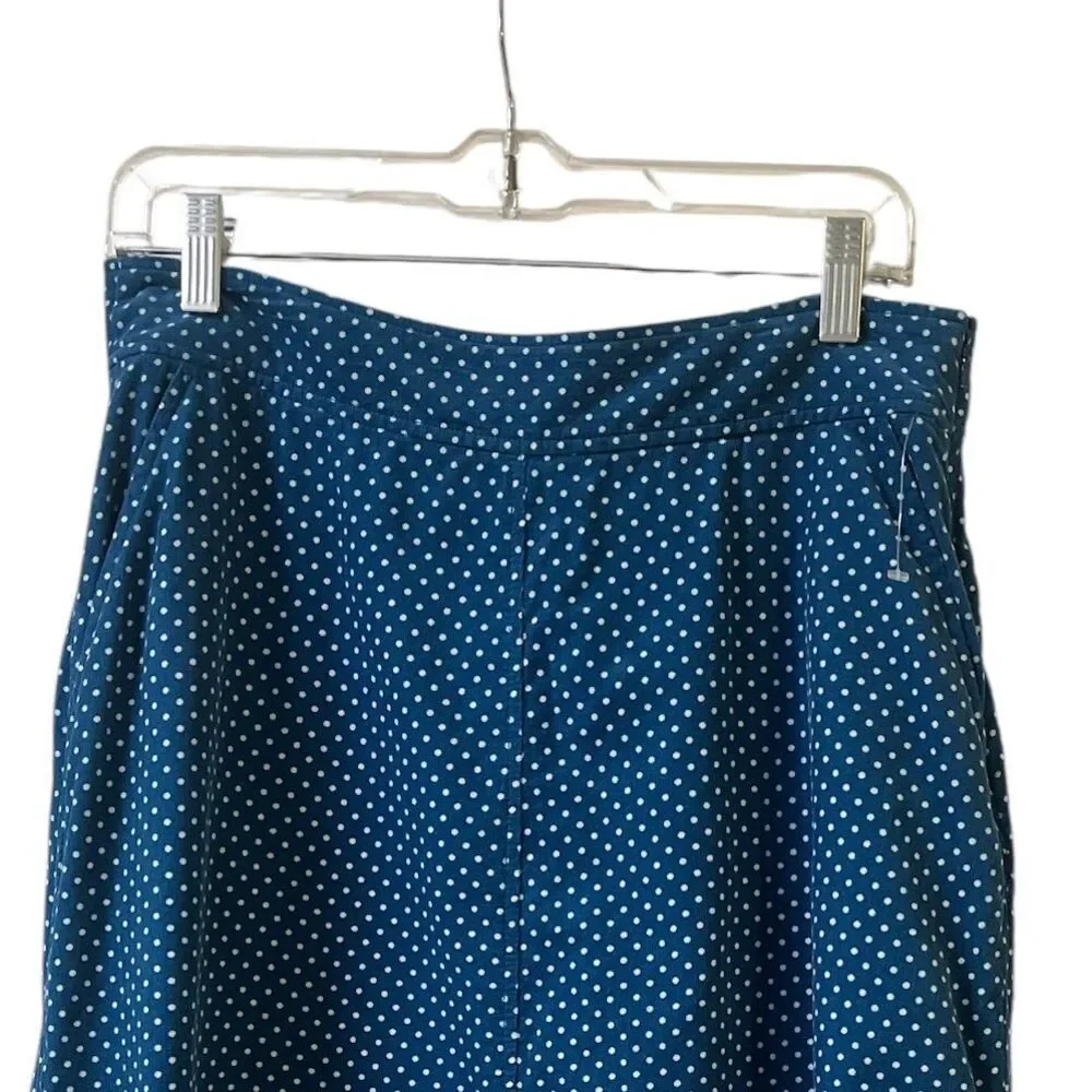 Anthropologie skirt by vanessavirginia blue with light blue polka dots sz 10